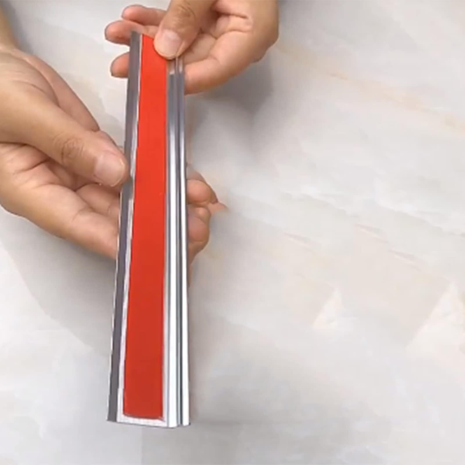 Self Adhesive Silver Threshold Strip for Wide Gap Coverage, Non Slip Floor Transition to Tile or Laminate