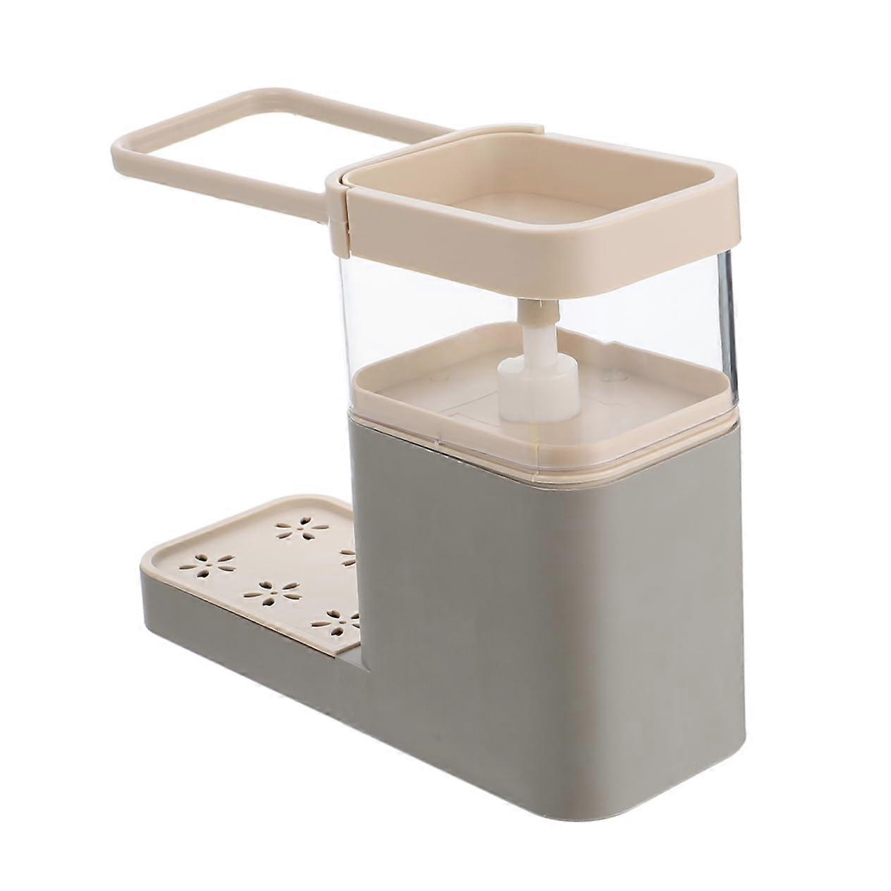 Kitchen Soap Dispenser with Sponge Holder, OneHand Pump, SpaceSaving Sink Caddy Organizer