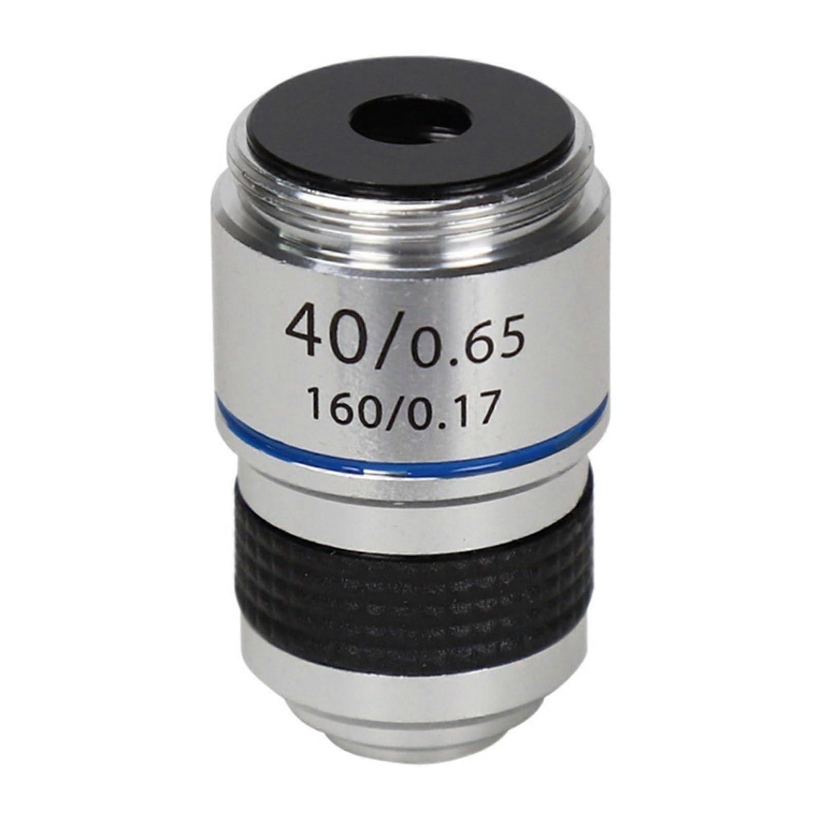 40X Microscope Objective Lens RMS Thread – Precision 40X Magnification, Durable Aluminum Build