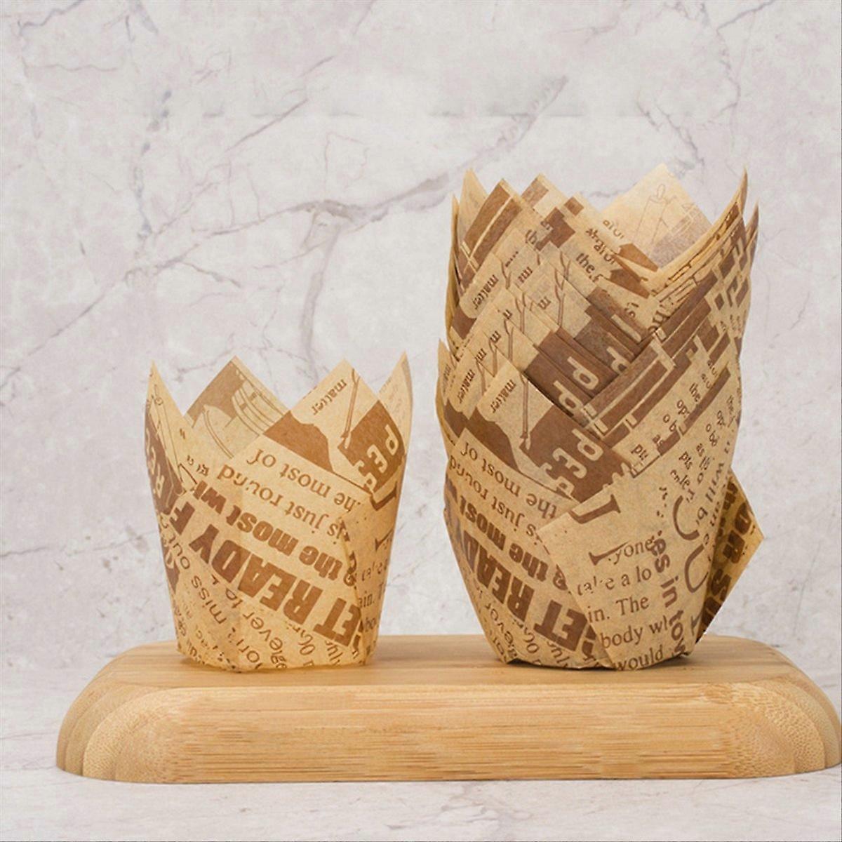 50PCS Newspaper Style Cupcake Liner Baking Cup A