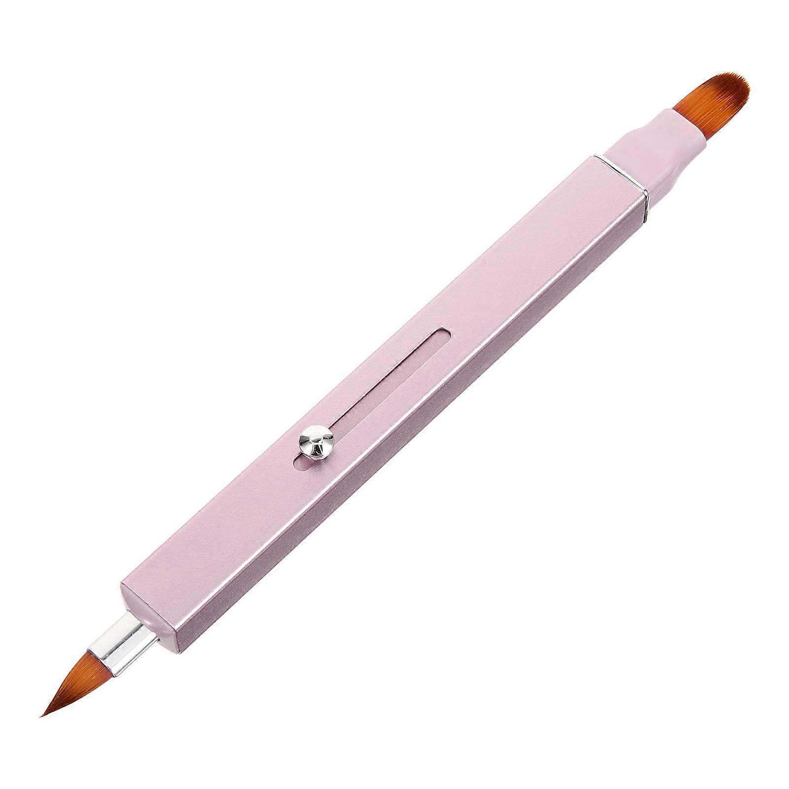 Pink Lip Gloss Brush Double-End Concealer Brush Retractable