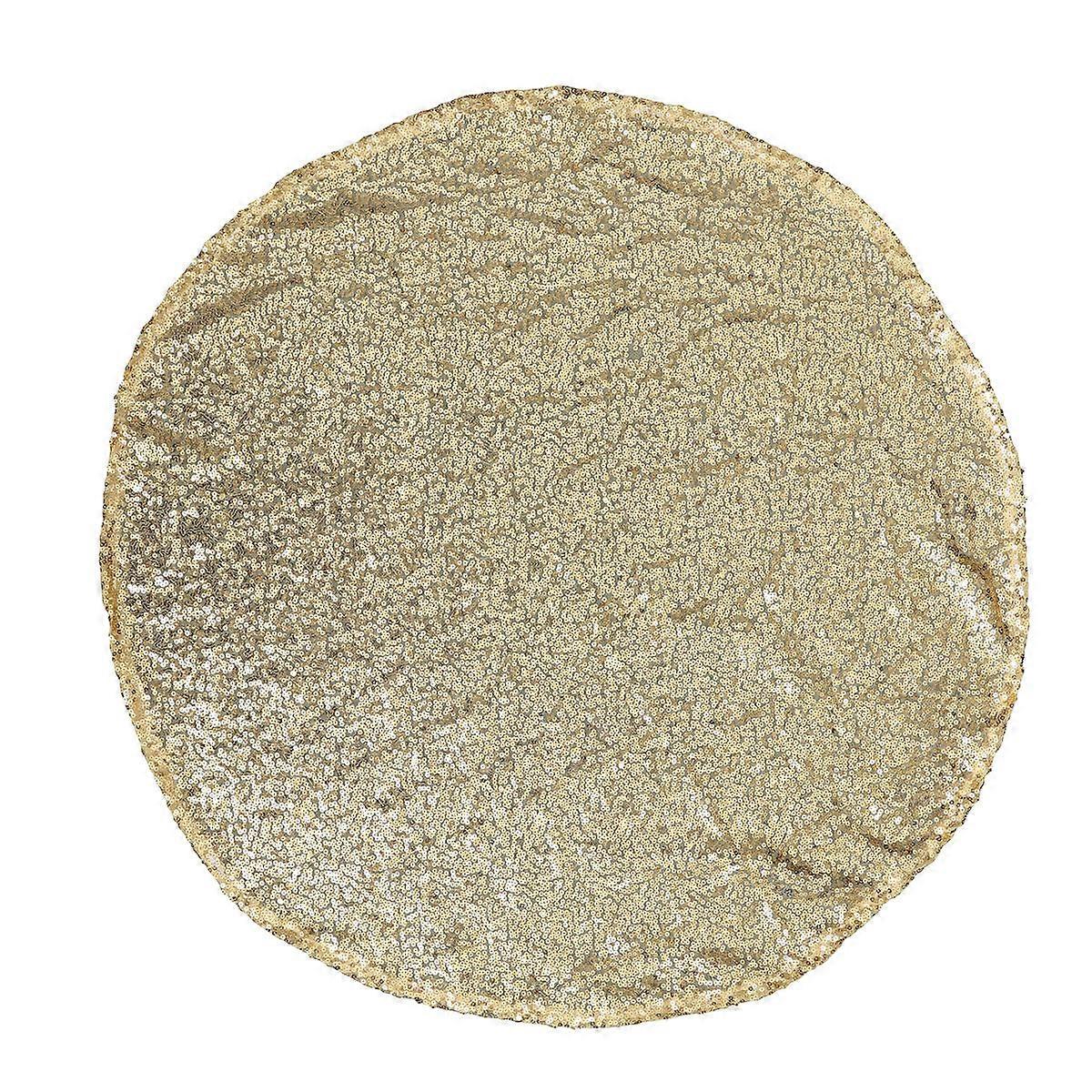 Sequin Round Tablecloth Table Cover for Wedding 3Pcs Golden Decoration
