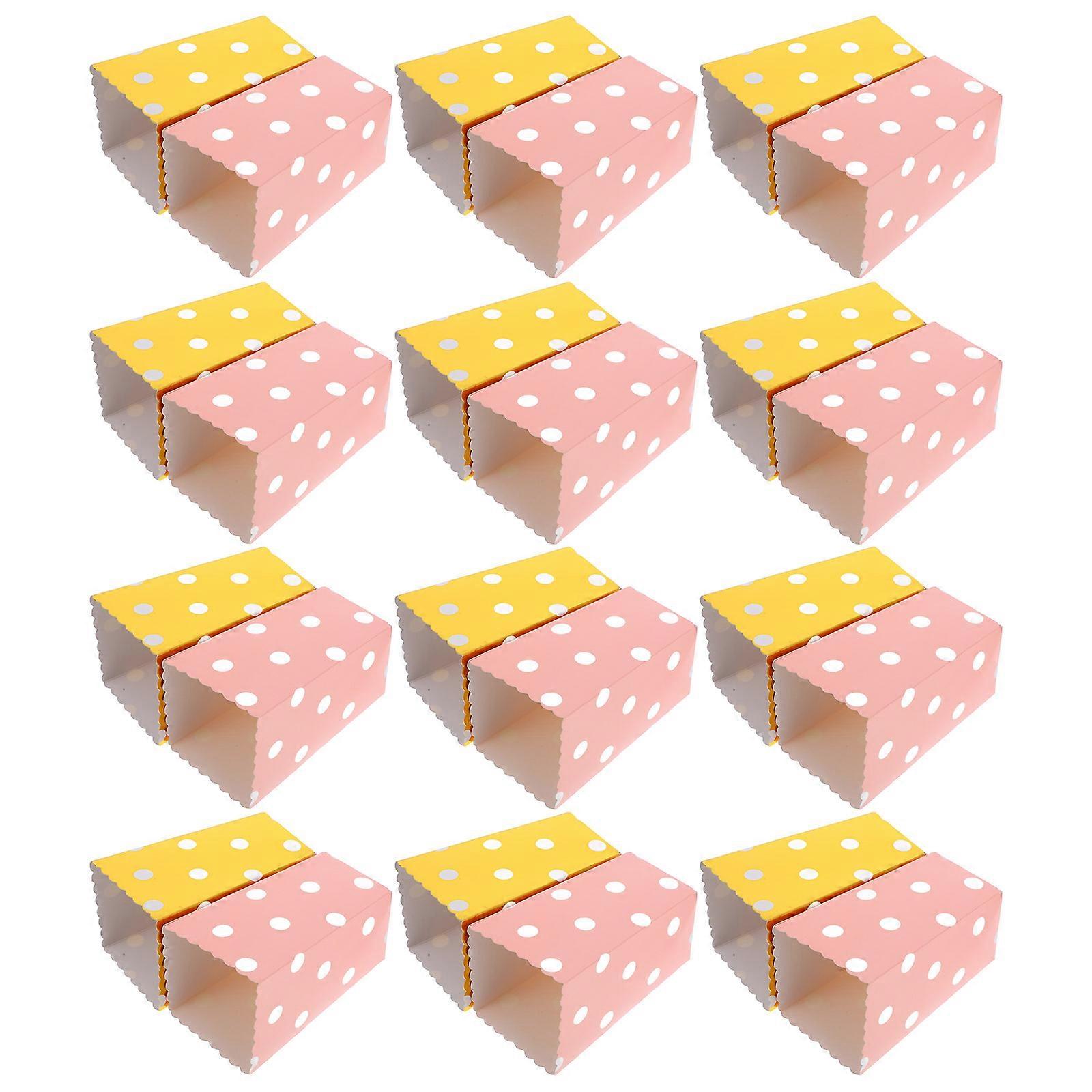 Assorted Color Mini Paper Popcorn Boxes for Party Use 24Pcs Disposable Buckets