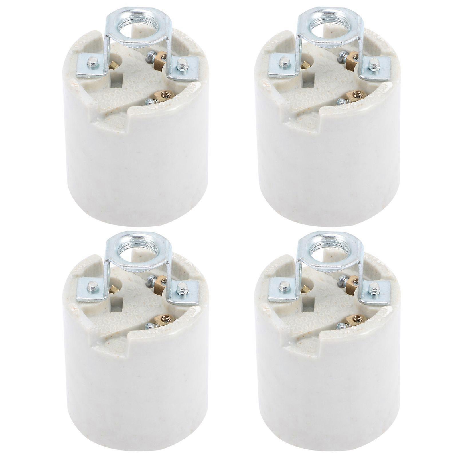 4pcs E26 Screw Light Socket High Temperature Resistant Wall Light Base Holder