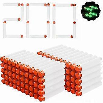 Glow-in-the-Dark EVA Soft Hollow Bullets, 72cm, White, Compatible with Toy Gun Accessories and Launchers, 100/200 Pieces
