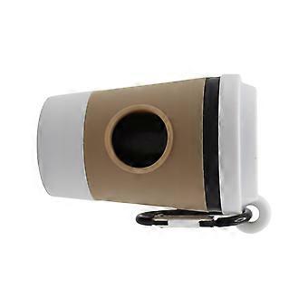 Hundavföringspåsdispenser i kaffekoppsstil med enhandsåtkomst, läckagesäker hållare för resor