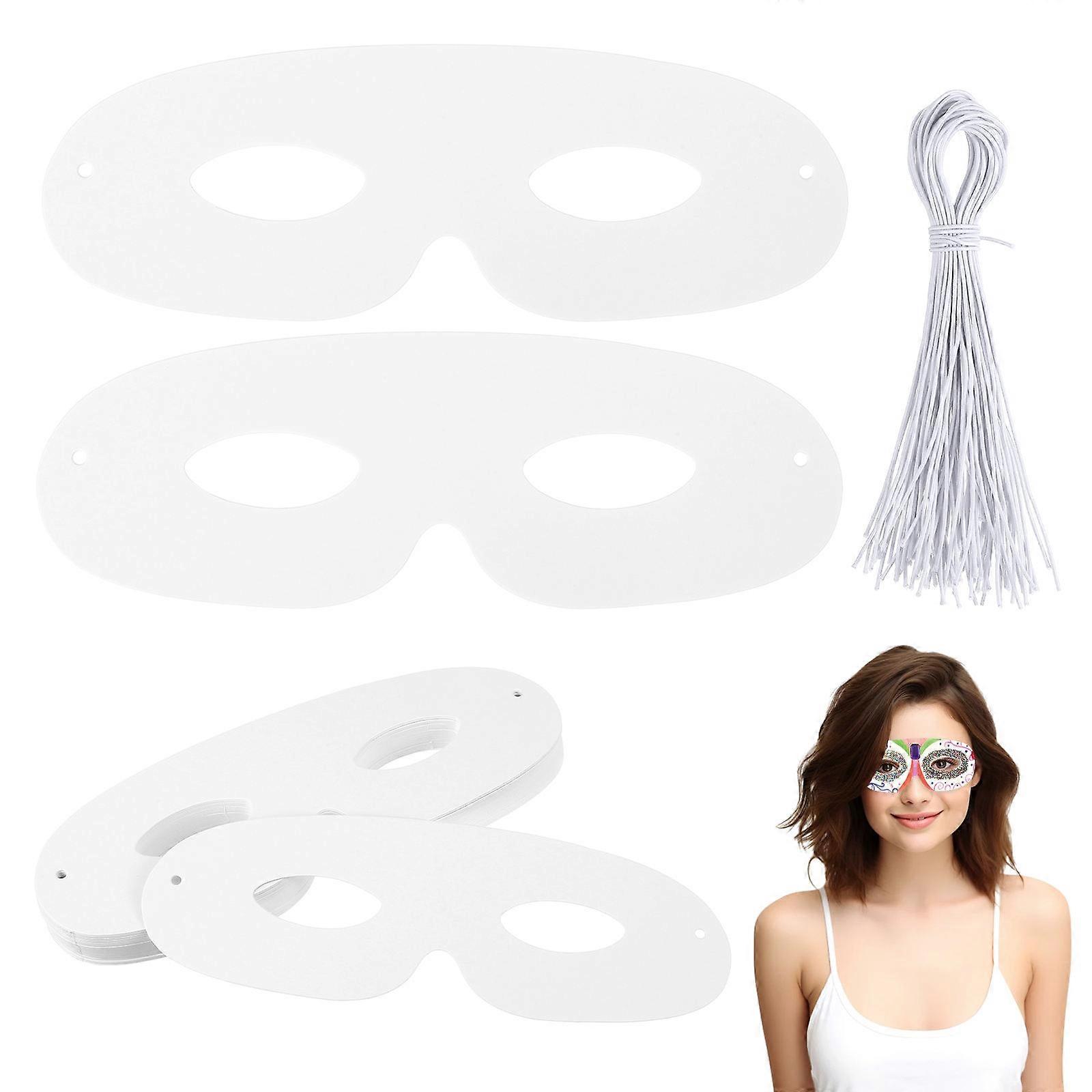 Blank White Masquerade Mask for 40Sets DIY Activities