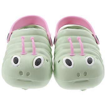 1 Paar Caterpillar Beach rutschfeste Schuhe Cartoon Sommer Sandalen Cool Slipper für Jungen Mädchen (grün Größe 25 Länge 15cm)