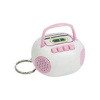 Vintage Mini Retro Radio Pendant Keychain With Recording Function Acrylic Decorative Accessory