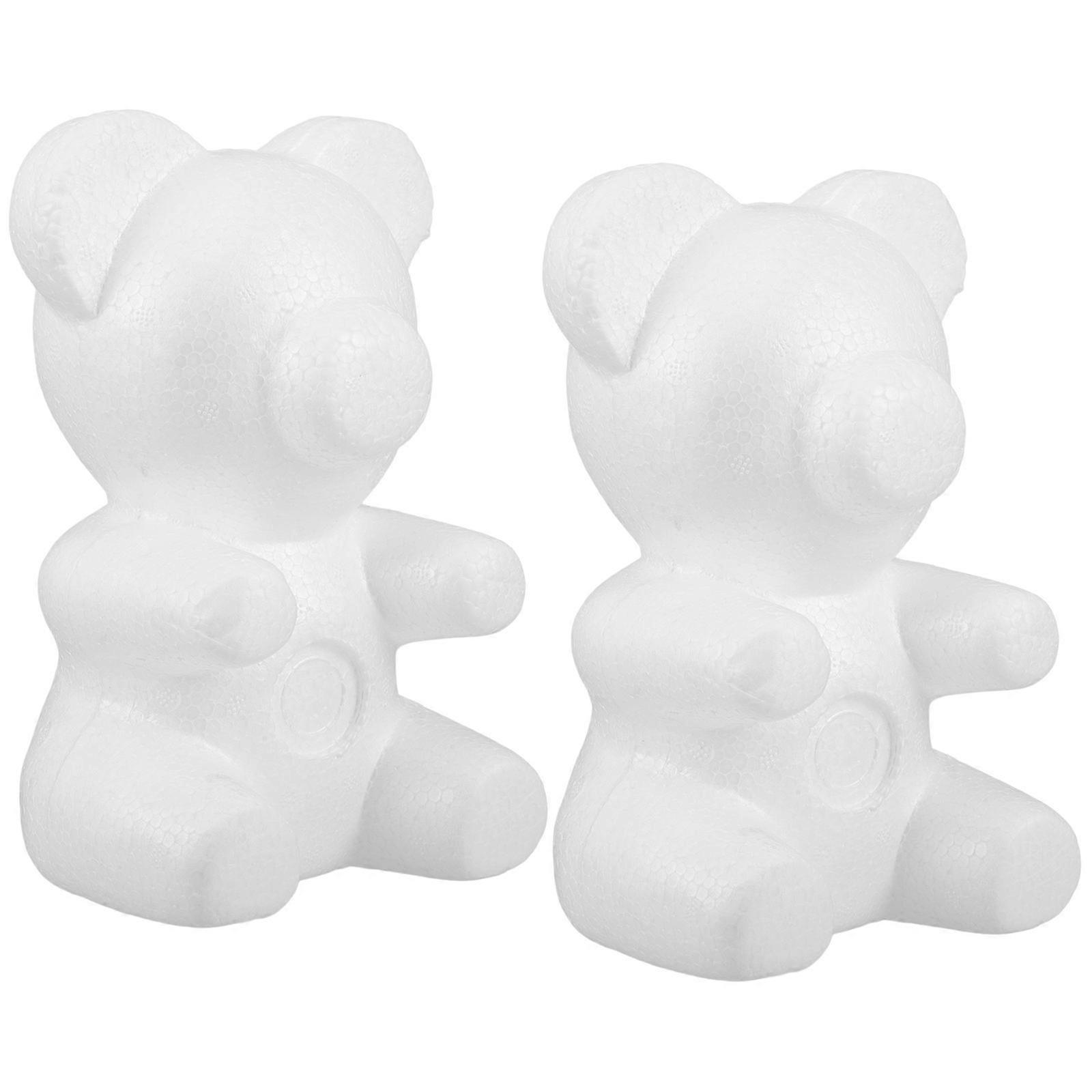 Bear Mold White Foam DIY Bear Model for Creative Crafting 2Pcs