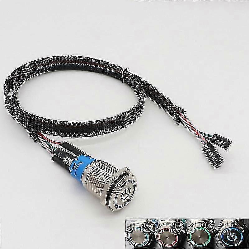 PC Power Reset Switch Button with Cable for ATX Computer Case Front Panel Connector