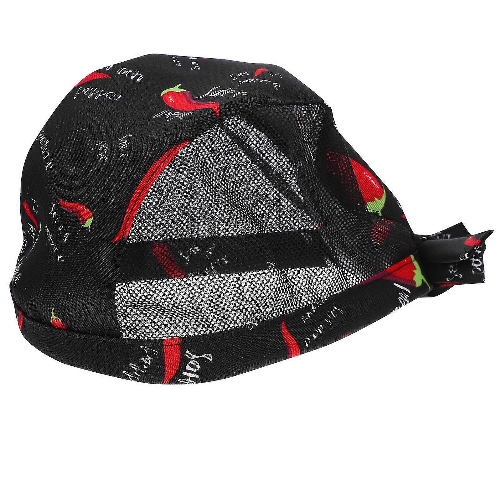 1PC Adjustable Breathable Restaurant Waiter Kitchen Chef Hat Creative Pirate Hat Working Comfortable Cooking (Chilli Pattern)