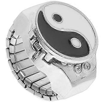 1 stuk metalen vingerhorloge prachtige vinger horloge decoratieve kleine ring horloge