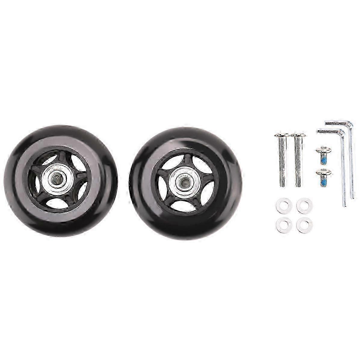 2 Set Luggage Suitcase Replacement Wheels OD 80mm