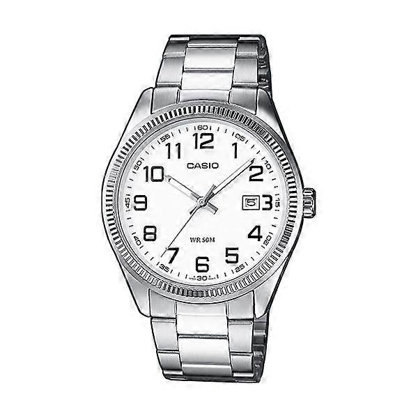 CASIO COLLECTION DATE - WHITE, ARAB NUMBERS
