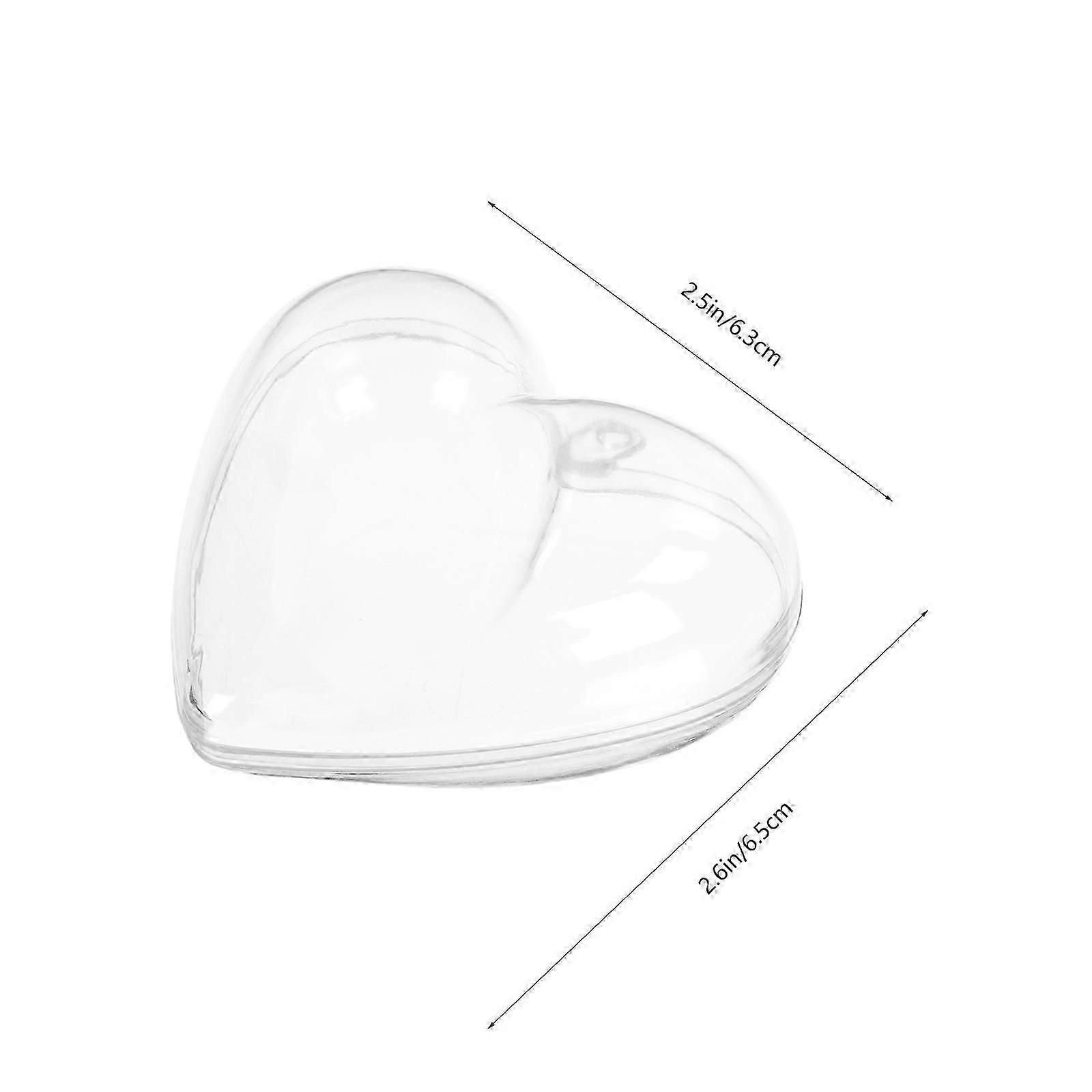 Transparent Heart Box Box for Storage 5Pcs Durable
