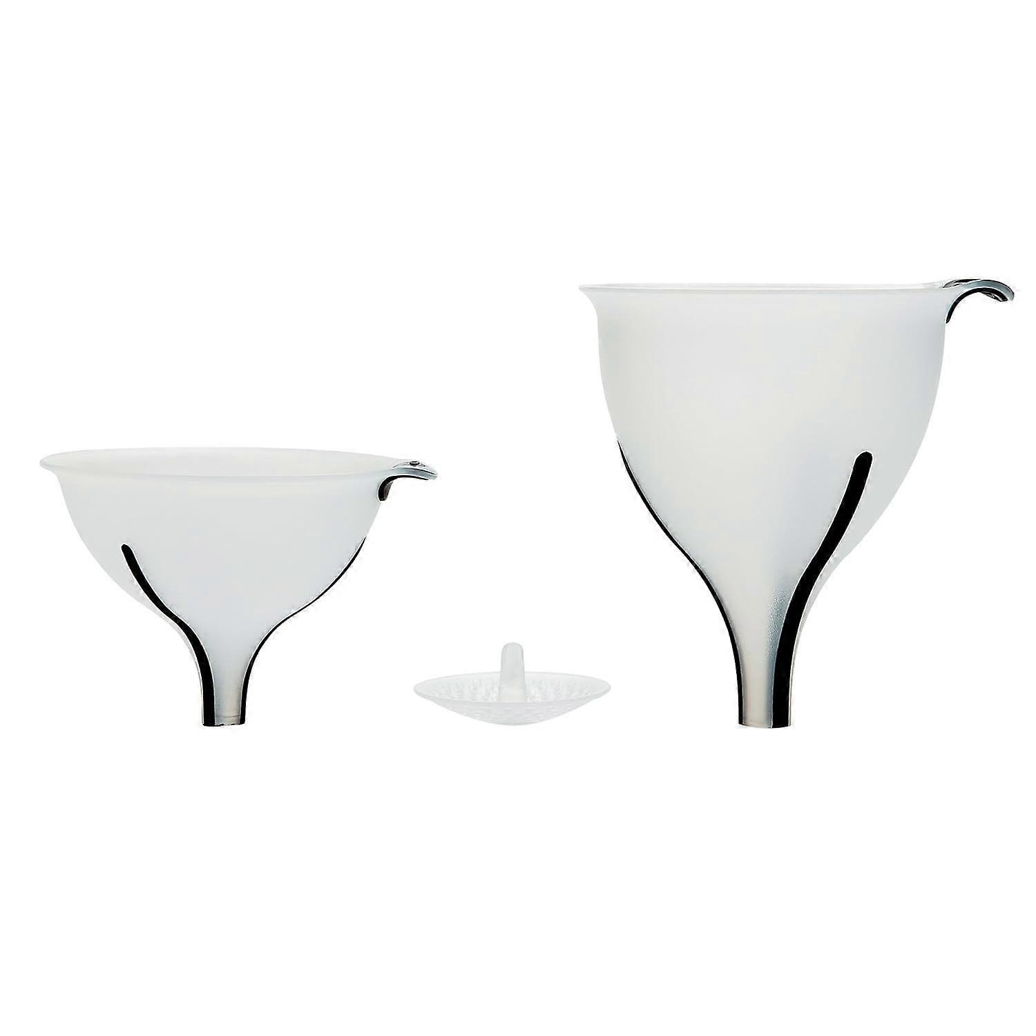 3-Piece Multi-Purpose Funnel Set with Strainer, BPA-Free, Nesting Design, Airflow Prevents Splashing
