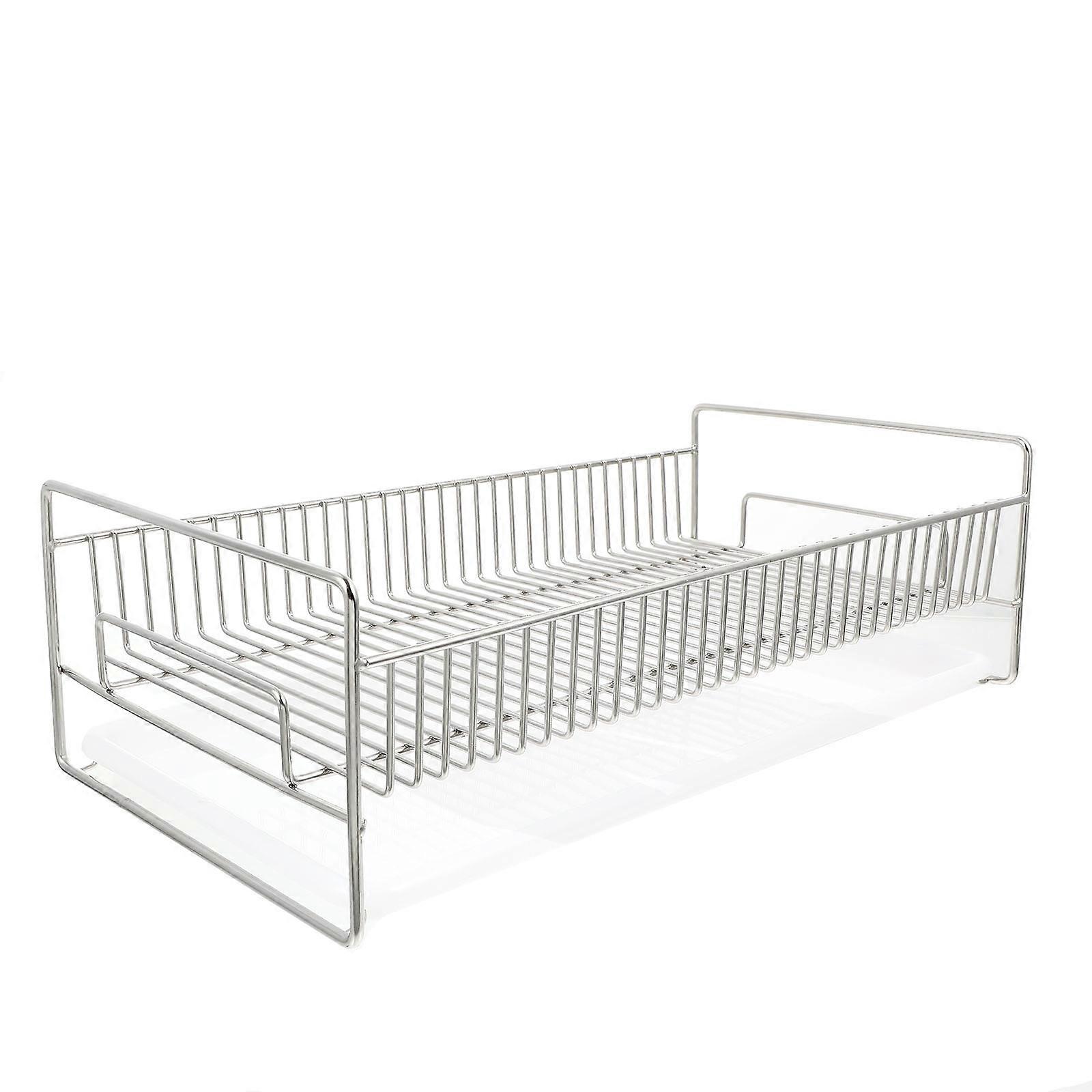 Dish Draining Rack Kitchen Storage Stand for Tableware 1Set Silver