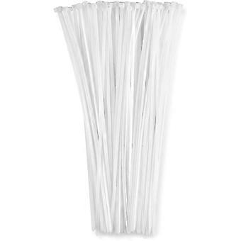 12 tommer lynlås kabelbindere (100 pakke), 50lbs trækstyrke - kraftig hvid, selvlåsende premium nylon kabelbindere til indendørs og udendørs