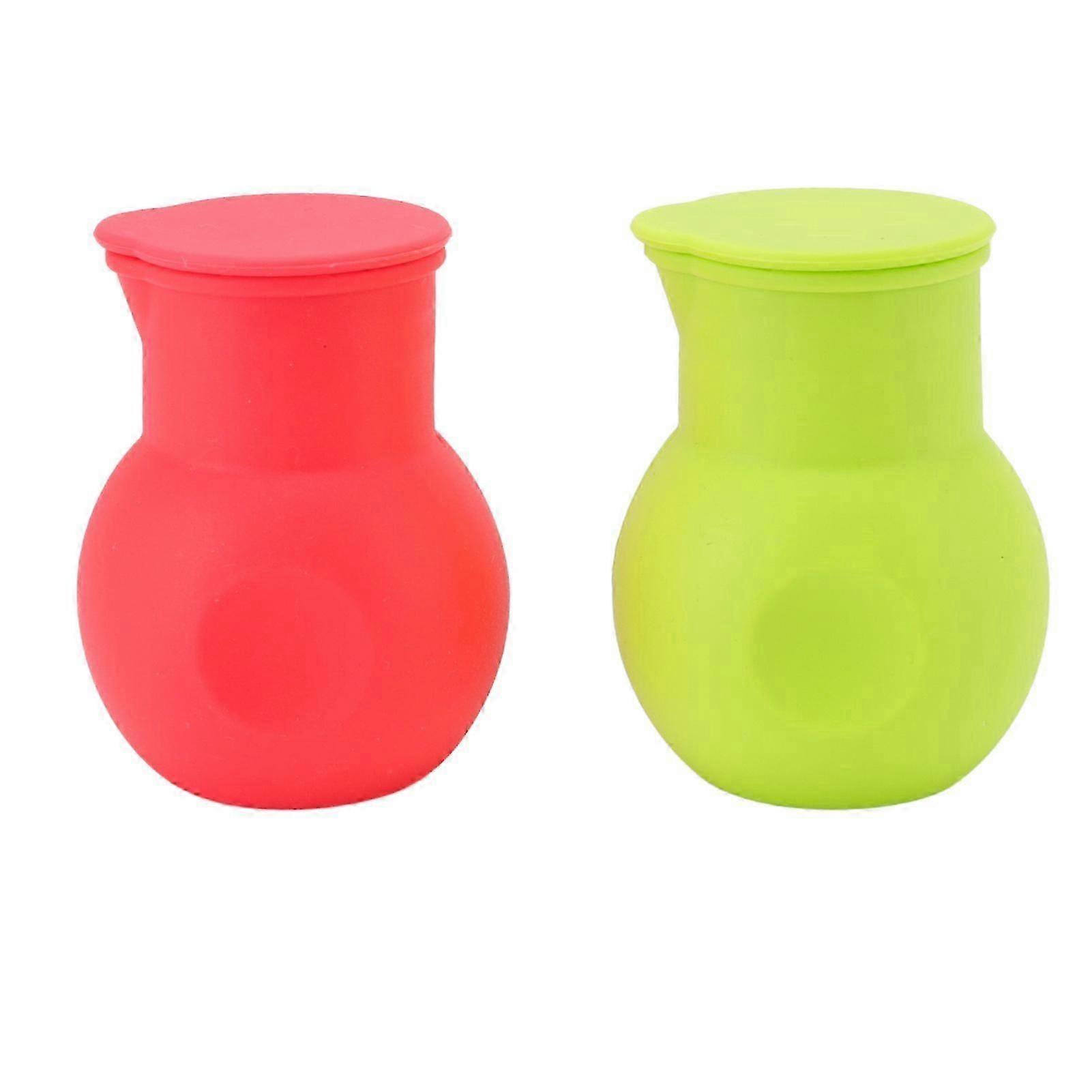 2 Pack Silicone Chocolate Heating Pots, Multi-Function, Red and Green, Microwaveable, for Cooking and Baking