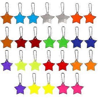 26pcs Sicherheit Reflektor Anhänger, Kinder Reflektor Anhänger, Stern Sicherheit Reflektor für Schultasche Rucksack Radfahren Walking Running (13 Farben)