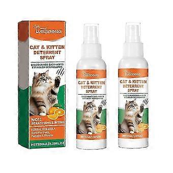 1-3x Natural Cat Scratch Deterrent Spray, Orange Scented, Non-Irritating Solution for Cats