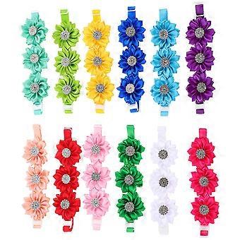 Pet Flower Collar Dog Bow Tie with Rhinestone for 36Pcs Sets