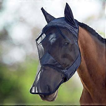 Breathable Horse Fly Mask with Ears, Soft Mesh Face Cover for Outdoor Use