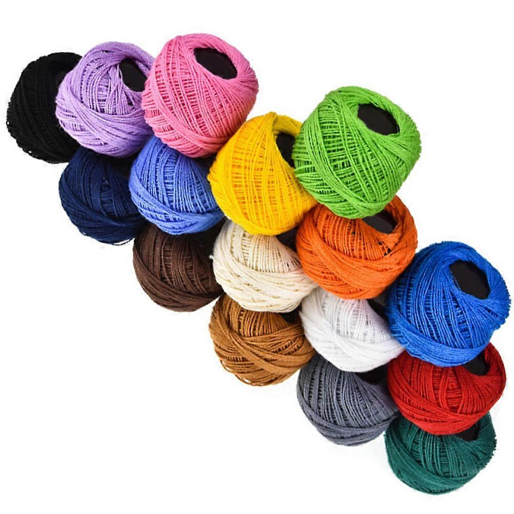 16 Color String Kit Silk Cross Stitch Thread Crochet Thread Projects Cotton Embroidery Thread