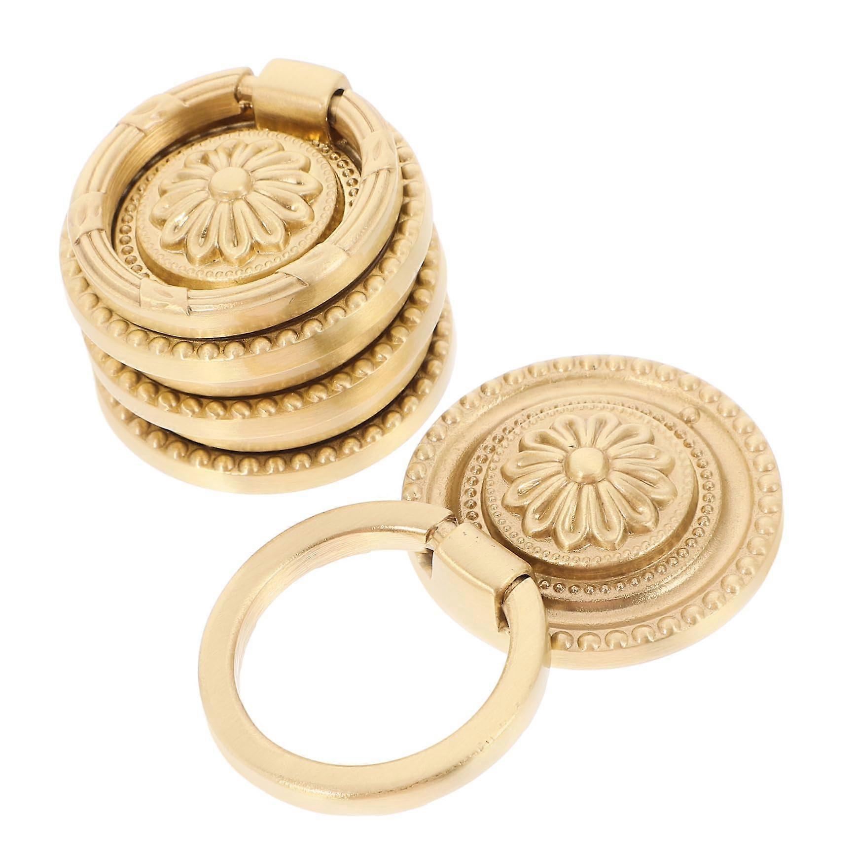 Vintage Brass Cabinet Knobs and Drawer Pull Handles Set, Solid Brass Construction, Classic Gold Finish for Kitchen Cabinets