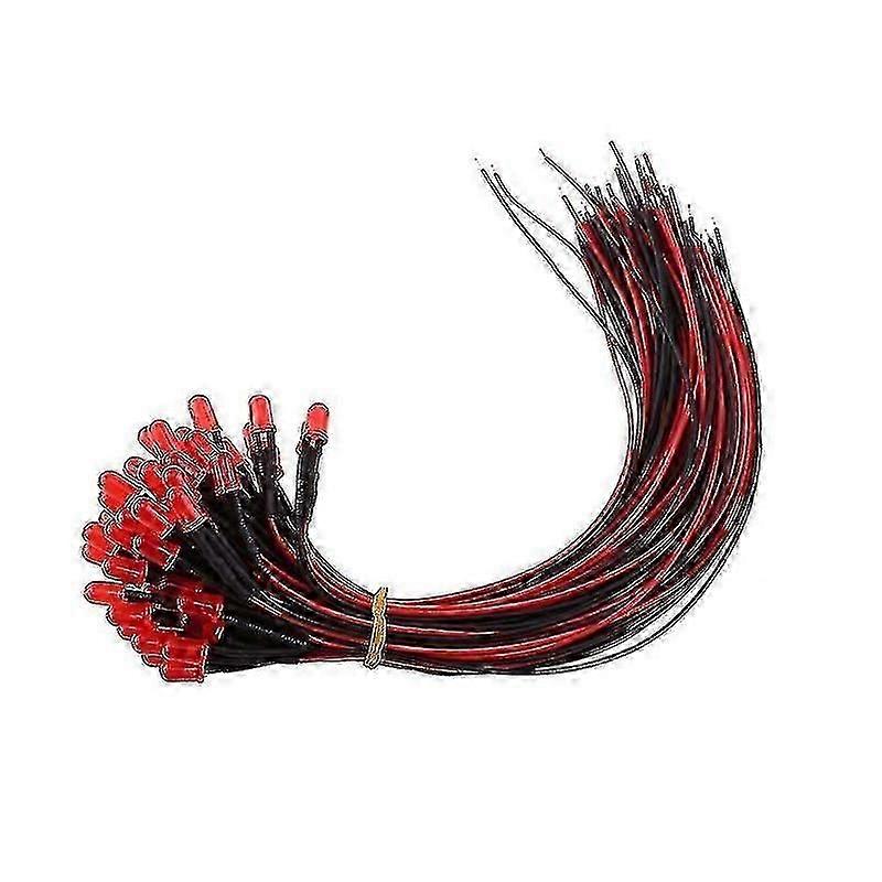 12V DC 5mm Pre-Wired Diffused LED Diodes 50pcs
