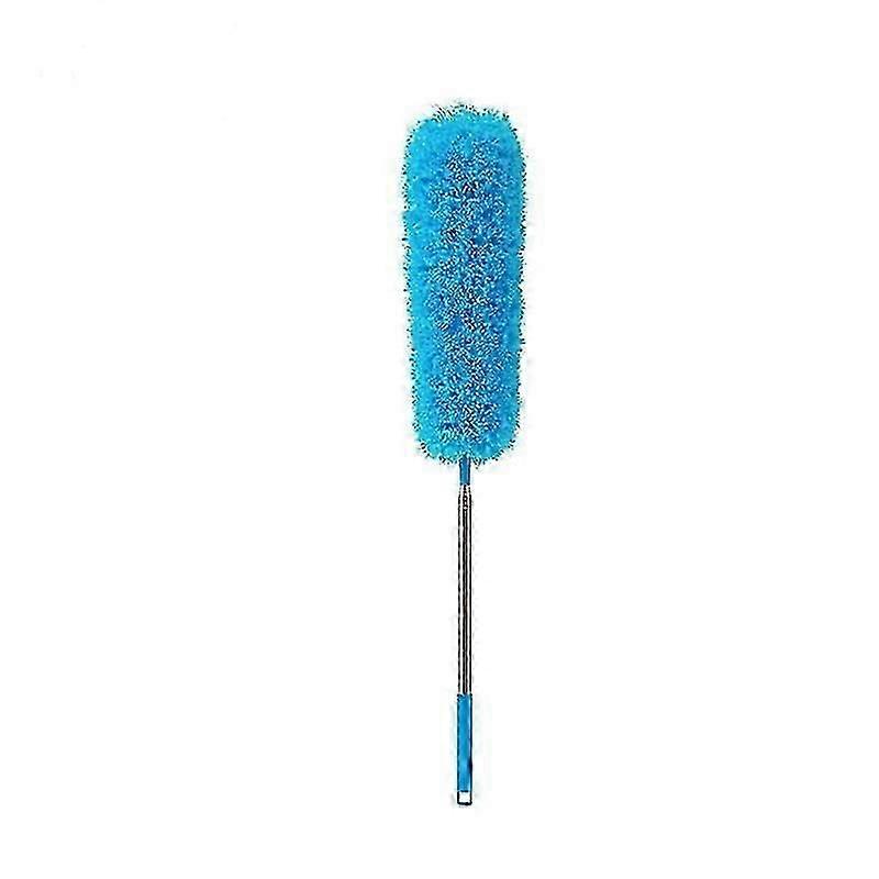 280cm Extendable Blue Feather Duster, Washable Microfiber Telescopic Corner Broom
