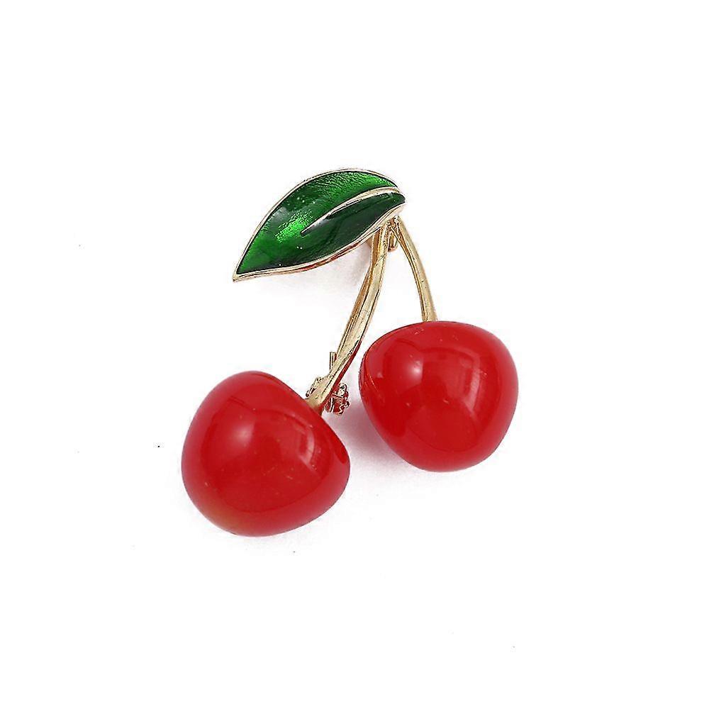 Red cherry brooch