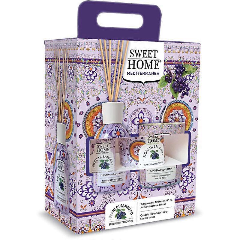 Elderberry Flowers Set - Aroma diffuser and candle gift set