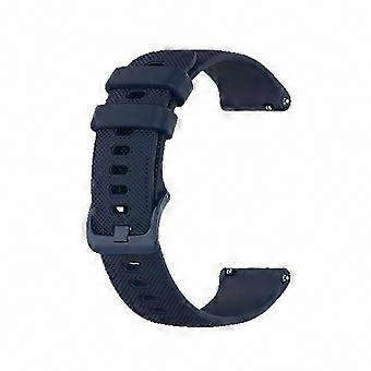 22mm Black Small Grid Pattern Flat Silicone Watch Band Compatible with Garmin
