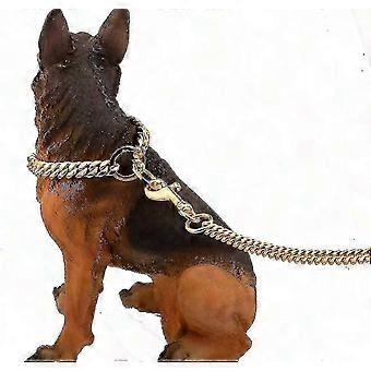 10mm Metal Dog Leash with Padded Handle compatible with Medium Large Dogs - Gold Pet Chain