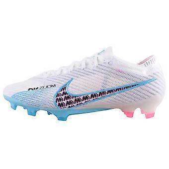 Nike Zoom Vapor 15 comfortabele voetbalschoenen met ronde neus voor stevige ondergrond (FG) en natuurgras, unisex, wit, blauw, roze, DJ4978-146