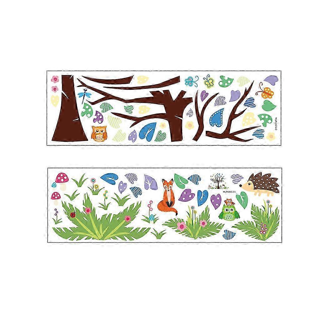 Colourful Animal Tree PVC Wall Mural