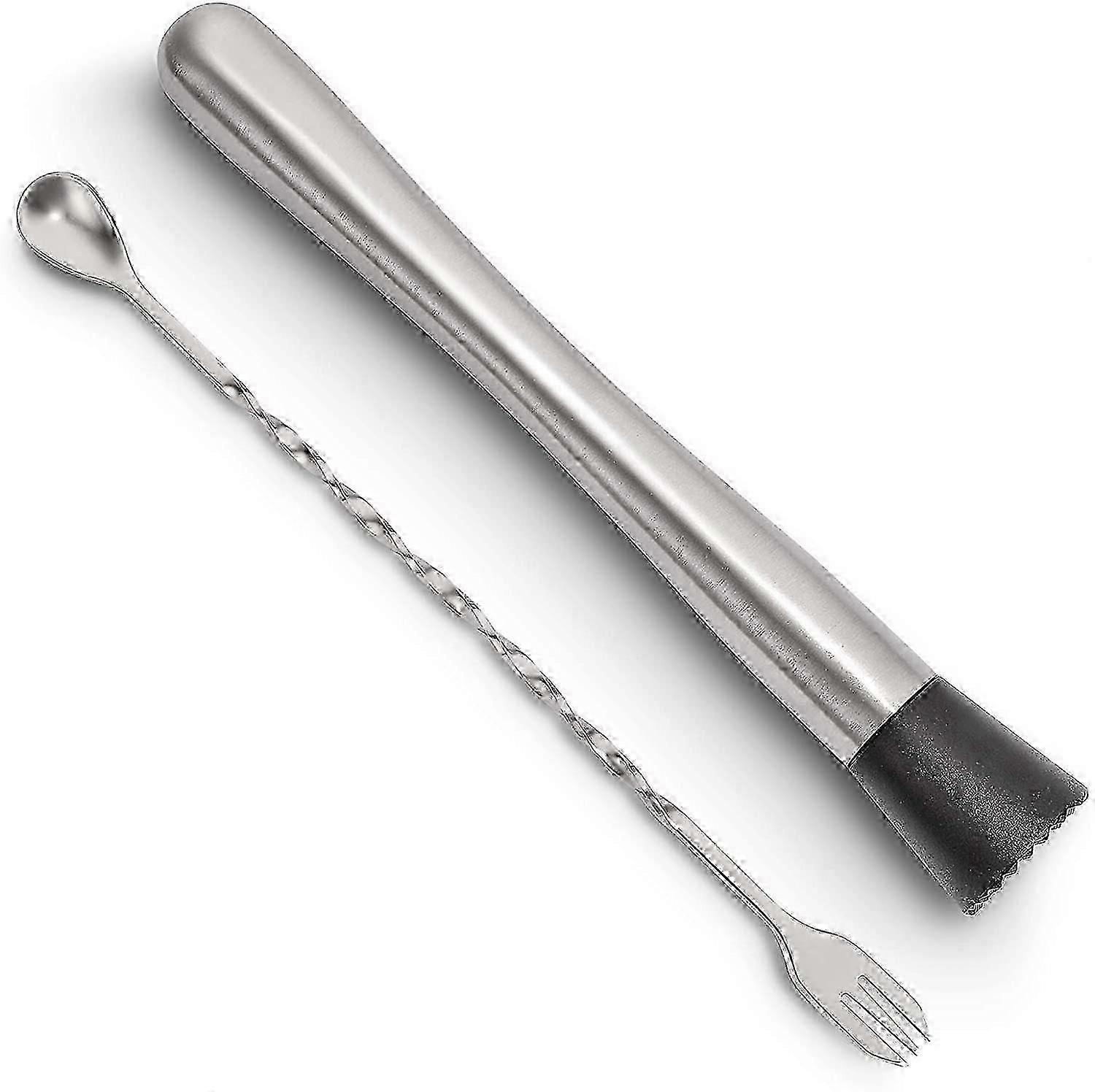 10-Inch Stainless Bar Set Nylon Muddler Spoon