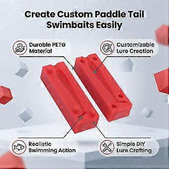 Soft Bait Making Mold PETG 1 Cavity Paddle Tail Swimbaits Fishing Lure Injection Mold for Fishing Red