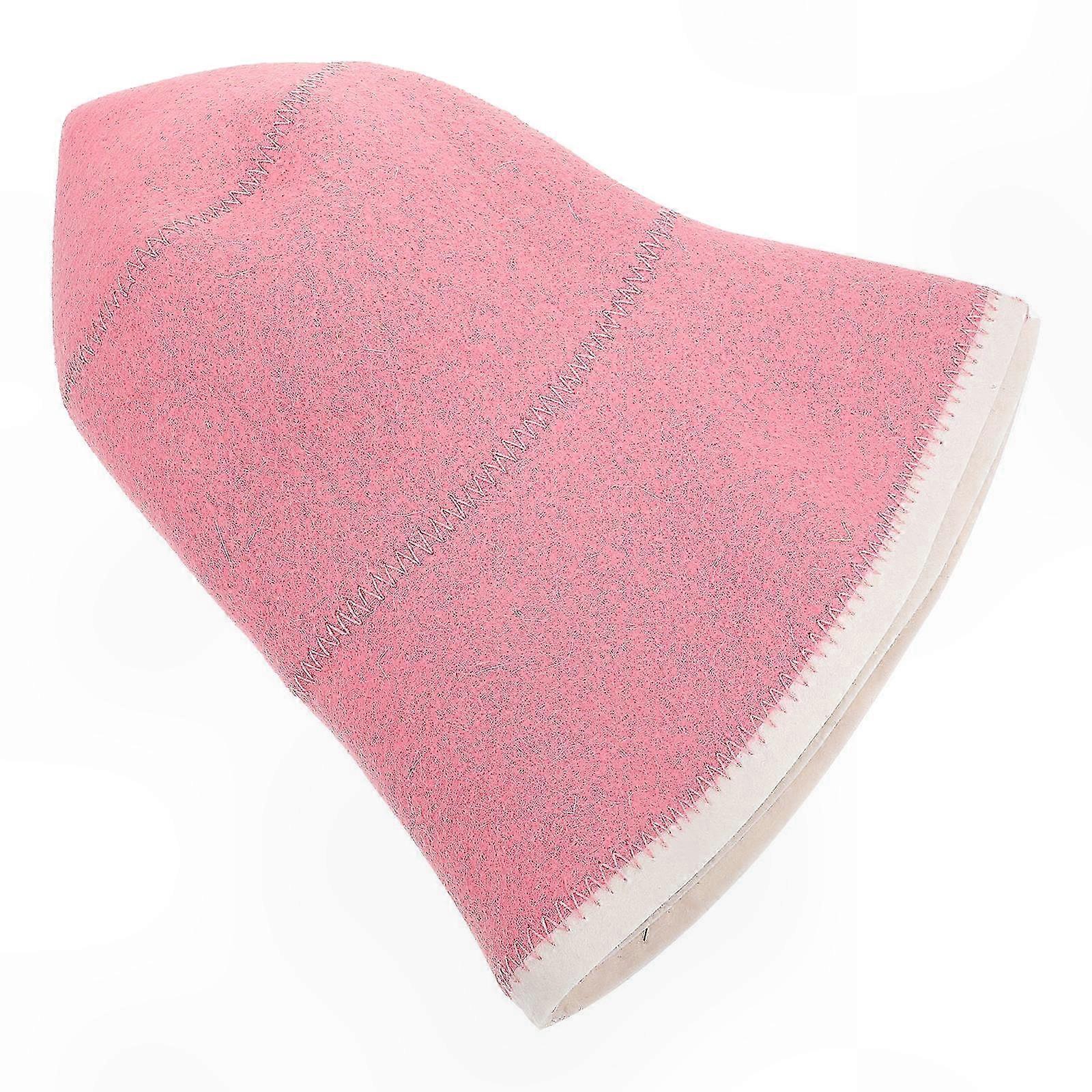 Breathable Pink Wool Sauna Hat for Overheating