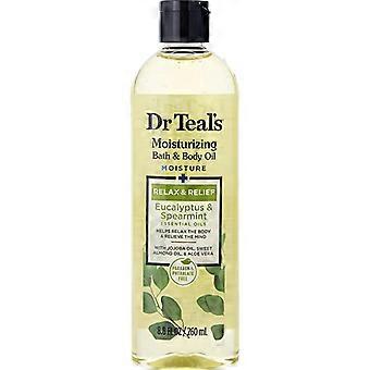 Dr Teal's Bath Additive Eucalyptus Oil Pure Epson Salt Body Oil Relax & Relief With Eucalyptus & Spearmint 260ml/8.8oz