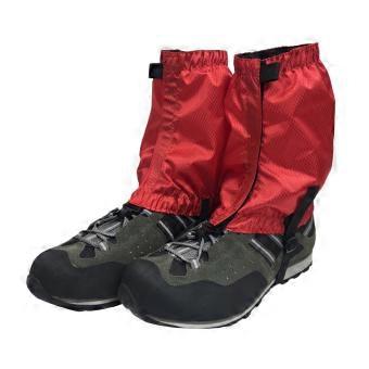 Waterproof Hiking Gaiters with Adjustable Elastic Closure Lightweight Breathable Snow Protection Red