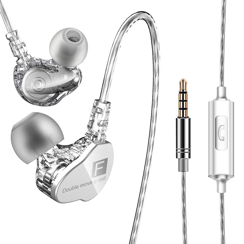 インイヤー3.5mmデュアルムービングコイルイヤフォンマイク付きHi-Fiイヤホン
