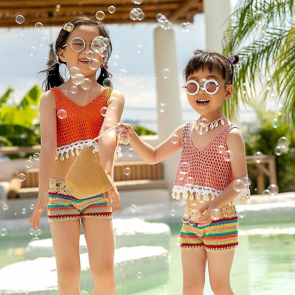 Girls' Virkatut bikinit uimapuvut Set