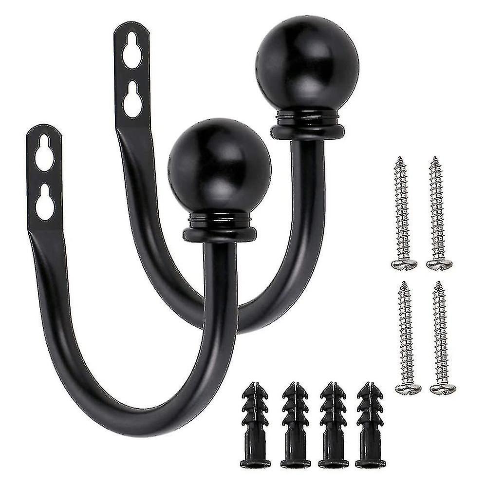 Round Finials Curtain Holdbacks, Decorative Curtain Hooks Wall Mounted