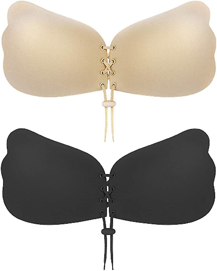 Invisible Adhesive Strapless 2 Pack Sticky Push Up Silicone