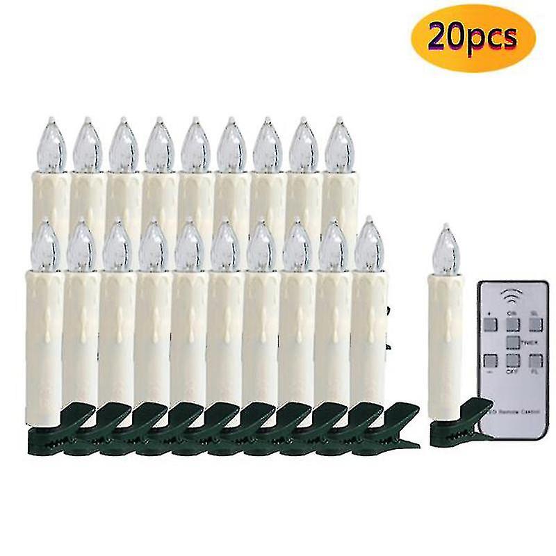 20 Led , Remote And Batteries, Dimmable S Flameless