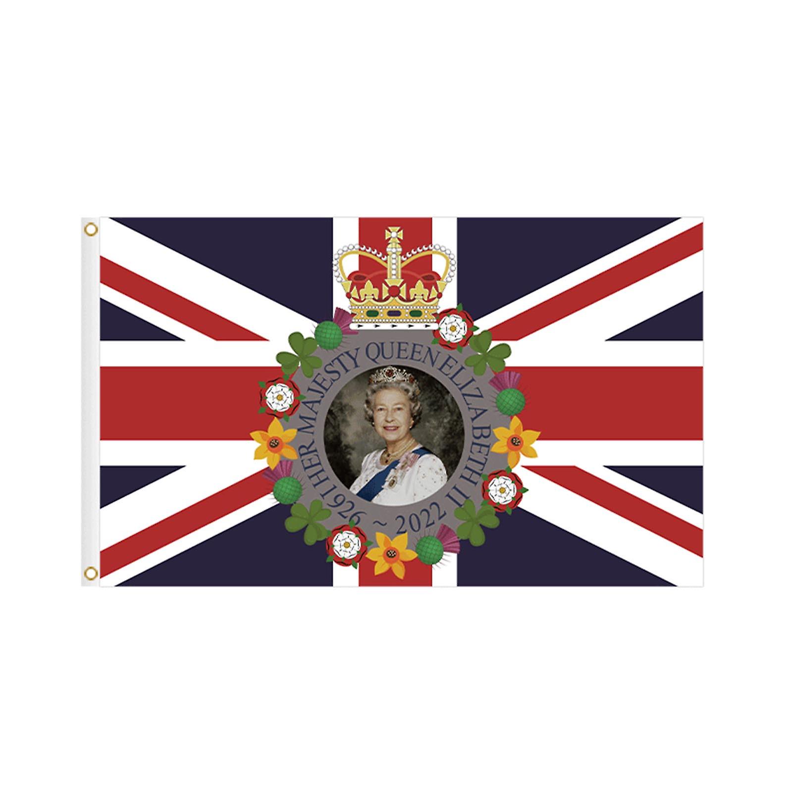 In Memory Of The Queen Of England Hanging Flag With High-quality Printing And Bright-color For Farmland Yard Lawn House