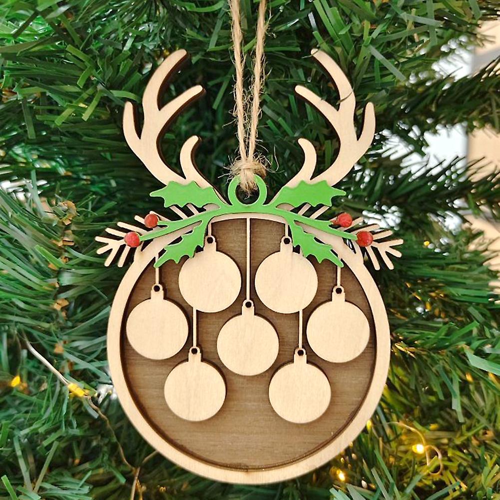 Pingente de madeira de Natal com corda personalizada nomes de madeira sinal de madeira diy decoração de árvore de Natal